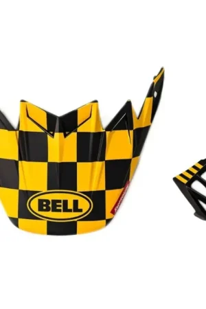 Beste Prijs Bell Moto-9 Fasthouse Checkers Kit Mat Zwart / Geel