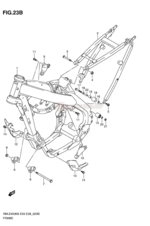 Alleen Vandaag OEM Moer Suzuki RMZ250 2011-2023 RMZ450 2008-2023 (Ref. 8)