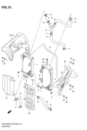 Lage Prijs OEM Radiateurslang Suzuki RMZ250 2007-2009
