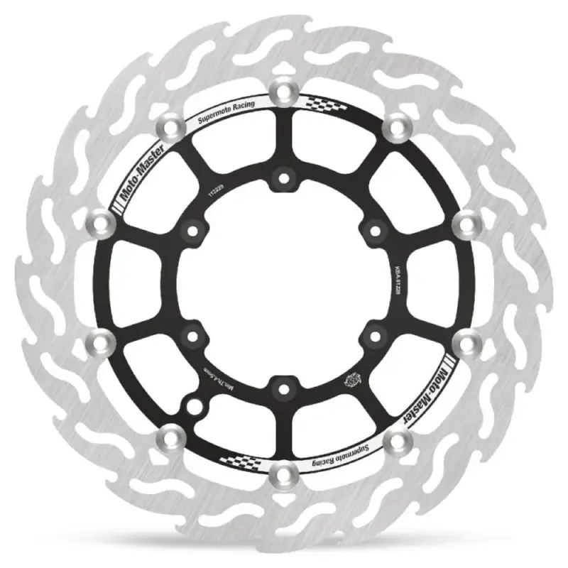 Motomaster Supermoto Flame Disc 320mm Zwart GasGas EC200 EC250 EC300 2000-2020 EC250F 2012-2015 EC300F EC450F 2013-2015 EC400 2002-2003 EC450FSR 2009-2010 EC515 2009 EXC200 2019 EXC250 EXC300 2018-2019 MC250 2000-2009 RIEJU MR300 2021-2024 Rechtstreeks Van De Fabrikant