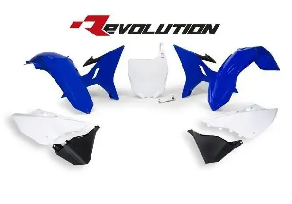 R-Tech Revolution Plastickit Yamaha YZ125 YZ250 2002-2018 Zonder Tank Blauw / Wit Exclusieve Aanbieding