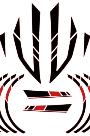 Finale Uitverkoop Stickerset Piaggio Zip Zwart / rood 14 delig