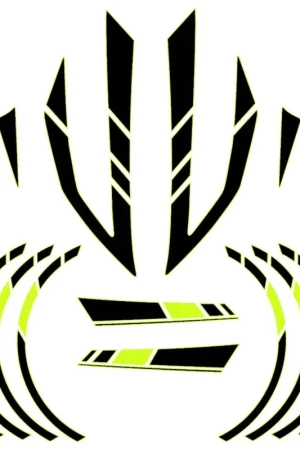 Stickerset Piaggio Zip zwart / fluor geel 14 delig Betrouwbaar