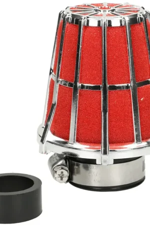 Aanbieding Mezoly luchtfilter recht Ø28-35mm rood/chroom
