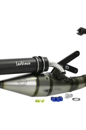 Uitlaat Leovince TT Black Edition Minarelli Verticaal 50cc 2 takt (Hand made) Gratis Retour