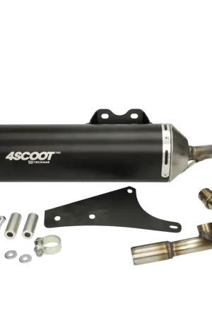 Snelle Levering Uitlaat Tecnigas 4Scoot Zwart Piaggio & Vespa 50cc 4 takt iGet Euro 4 / Euro 5