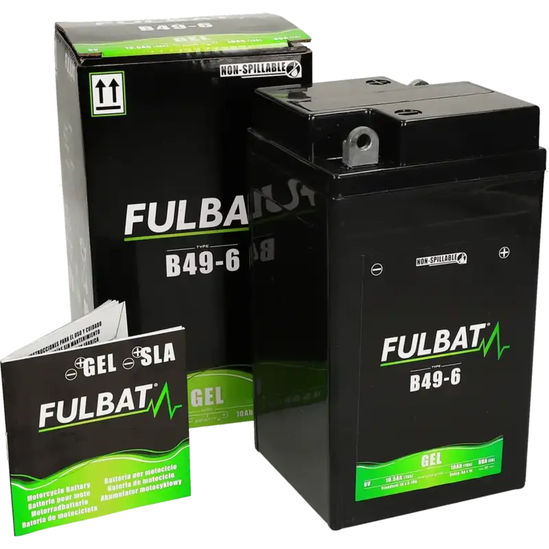 Beperkte Voorraad Accu Fulbat B49-6 6V 10Ah (o.a BMW R25, R69, Simson AWO Touren, Sport, DKW, EMW)