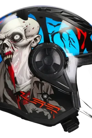 Shop Nu LS2 Helm Airflow II Zombie OF616 zwart / rood / blauw