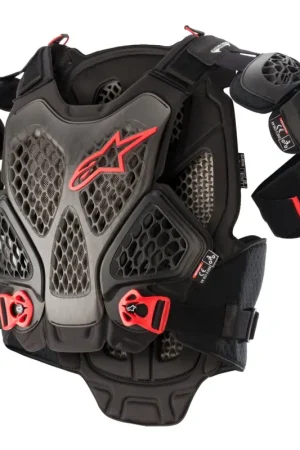 Alpinestars A-6 Zwart Antraciet Rood Borstbeschermer Uitverkoop