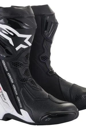 Alpinestars Supertech R Vented 2022 Zwart Wit Motorschoenen Must-Have