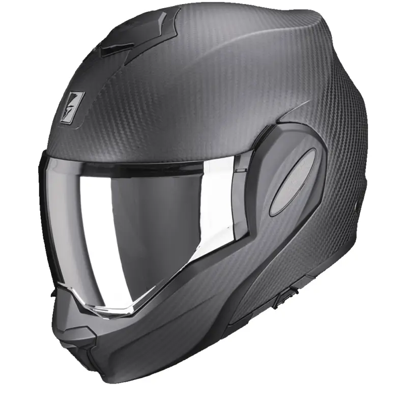 Scorpion Exo-Tech Evo Carbon Solid Mat Zwart Systeemhelm Actieprijs