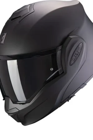 Gereduceerde Prijs Scorpion Exo-Tech Evo Solid Mat Zwart Systeemhelm