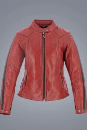 Actieprijs Helstons Victoria Leren Jas Rag Rood Jas