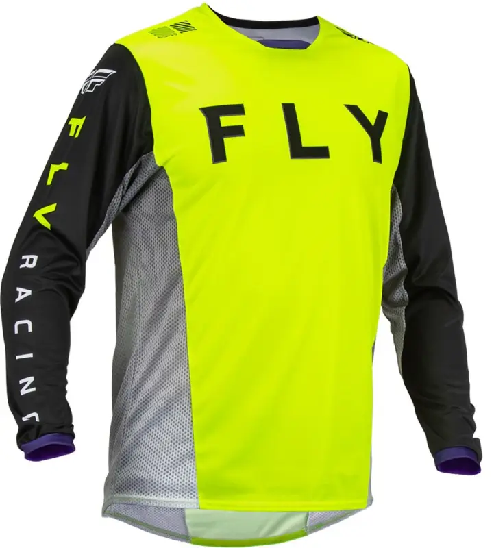 Seizoensaanbieding Fly Racing Kinetic Kore Hi-Vis Zwart MX Jersey