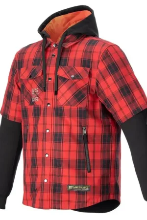Alpinestars MO.ST.EQ Tartan Shirt Flame Rood Zwart Nu Kopen
