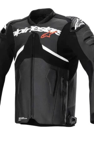 Alpinestars Atem V5 Leren Jas Zwart Wit Laatste Kans