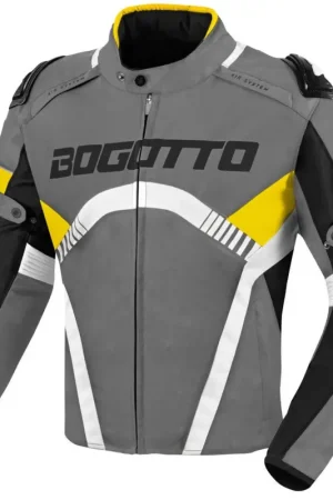 Bogotto Boomerang Waterdichte Grijs Geel Textiele Motorjas Exclusieve Aanbieding