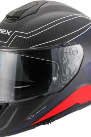 APEX FC500 Assen Carbon Wit Rood Blauw Mat Integraalhelm Betaalbaar