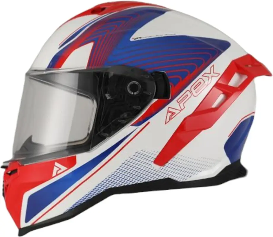 APEX FI200 Madrid Wit Blauw Rood Integraalhelm Betrouwbaar