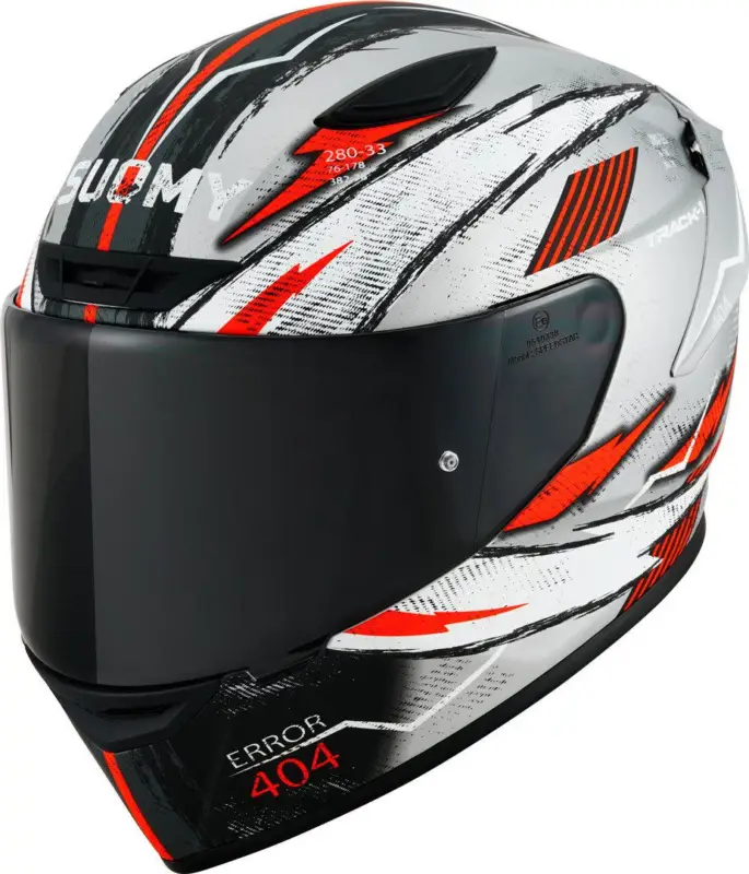 Suomy Track-1 404 2023 Zilver Rood Wit Integraalhelm Rechtstreeks Van De Fabrikant