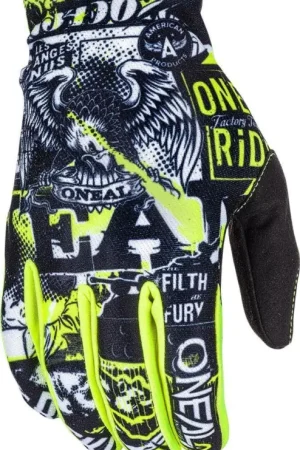 O'NEAL Matrix Attack 2 Blauw Geel Motorcross Handschoenen Direct Beschikbaar