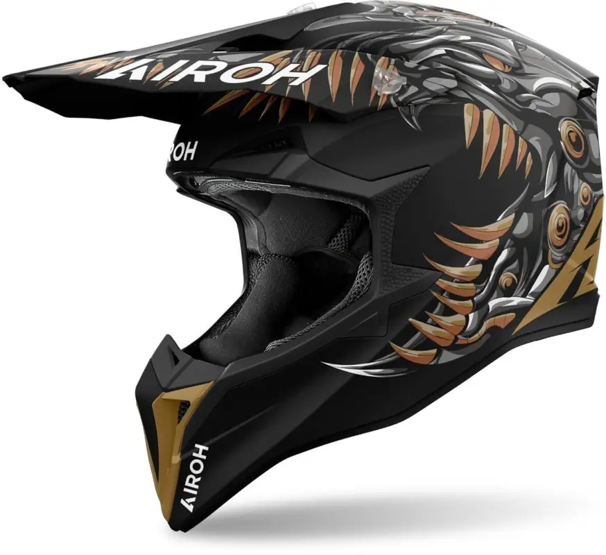 Airoh Wraaap Cyborg Zwart Bronze Crosshelm Nu Kopen