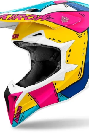Airoh Wraaap Paint Blauw Geel Roze Crosshelm Shop Nu