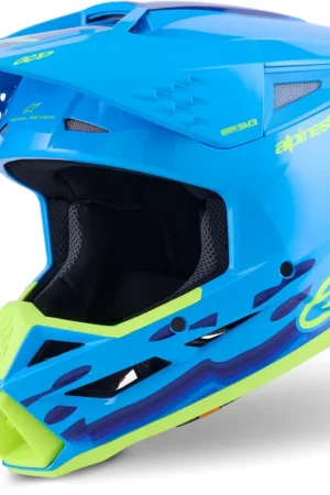 Alpinestars S-M3 Force Blauw Geel Crosshelm Premium