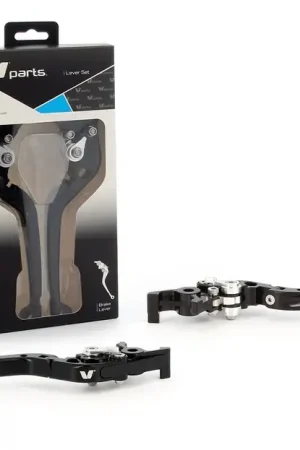 Actieprijs V PARTS Inklapbare hendels 177mm massief zwart/aluminium schroefwerk met adapters per paar Triumph