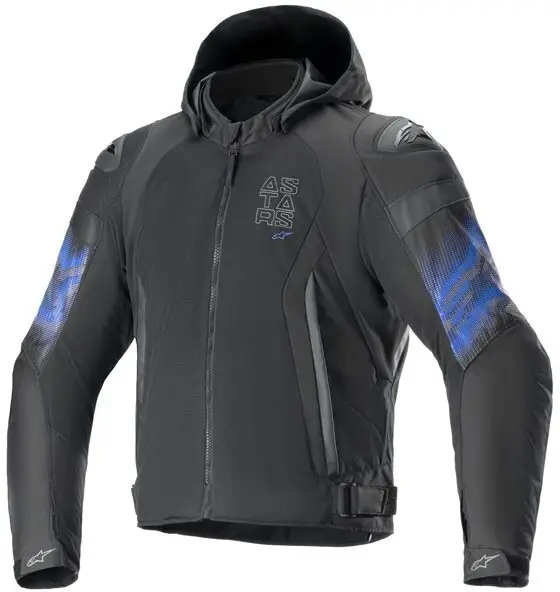 Alpinestars Zaca Air Venom Waterproof Motorjas Black Electric Blue 173 Express Levering