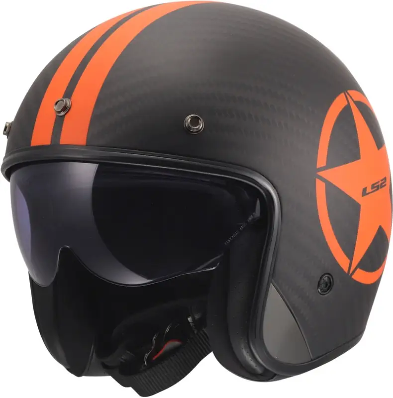 Gecertificeerd LS2 OF601 Bob II C Star Orange-06