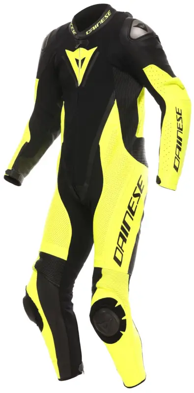 Dainese Demon Sprint Perf 1Pc Leather Suit Racepak Black/Yellow-Fluo/Yellow-Fluo Korting