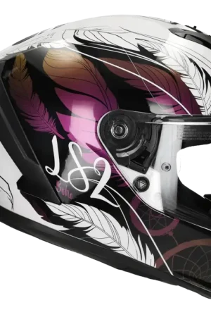 Shop Nu LS2 Helm Rapid III Boho FF820 wit / zwart / roze