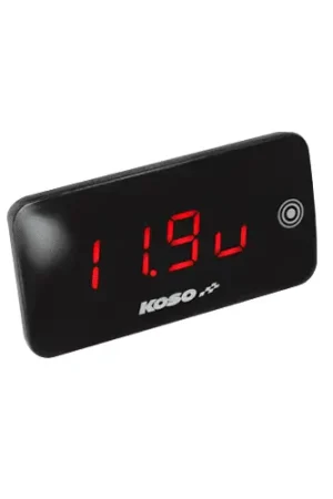Koso - Temperatuurmeter + voltmeterSlim Line New Generation rood Betrouwbaar