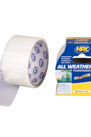 Gecertificeerd HPX - HPX All Weather Tape transparant 48mm x 5m